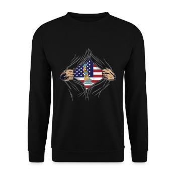 Rip Reveal America State Flag Delaware - Unisex Pullover - Schwarz - Vorne - Alina (178cm) & Michal (187cm)