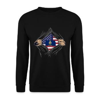 Rip Reveal America State Flag Kansas - Unisex Pullover - Schwarz - Vorne - Alina (178cm) & Michal (187cm)