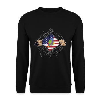 Rip Reveal America State Flag Maine - Unisex Sweatshirt - black - Front - Alina (178cm) & Michal (187cm)