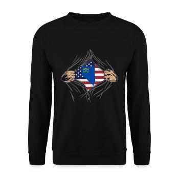 Rip Reveal America State Flag Nevada - Unisex Sweatshirt - black - Front - Alina (178cm) & Michal (187cm)