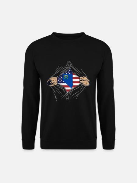 Rip Reveal America State Flag Nevada - Unisex Sweatshirt - black
