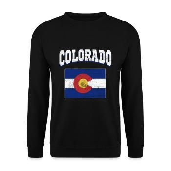 US America State Flag Land Map Colorado - Unisex Sweatshirt - black - Front - Alina (178cm) & Michal (187cm)