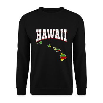 US America State Flag Land Map Hawaii - Unisex Sweatshirt - black - Front - Alina (178cm) & Michal (187cm)
