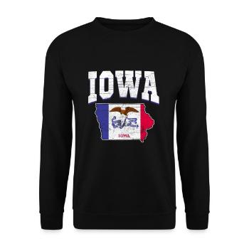 US America State Flag Land Map Iowa - Unisex Sweatshirt - black - Front - Alina (178cm) & Michal (187cm)