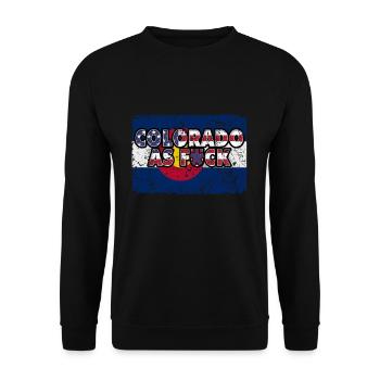 America US Flag State Flag Colorado - Unisex Pullover - Schwarz - Vorne - Alina (178cm) & Michal (187cm)