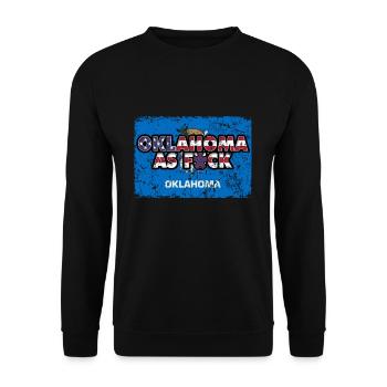 America US Flag State Flag Oklahoma - Unisex Pullover - Schwarz - Vorne - Alina (178cm) & Michal (187cm)