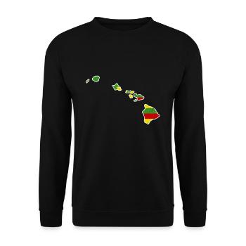Land Map America US State Distressed Hawaii - Unisex Sweatshirt - black - Front - Alina (178cm) & Michal (187cm)