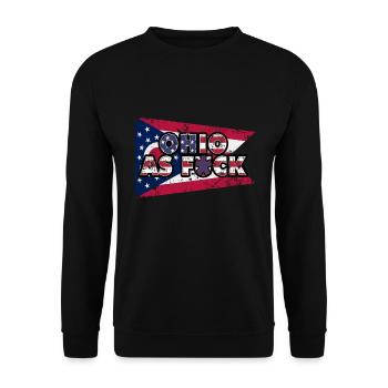 America US Flag State Flag Ohio - Unisex Pullover - Schwarz - Vorne - Alina (178cm) & Michal (187cm)