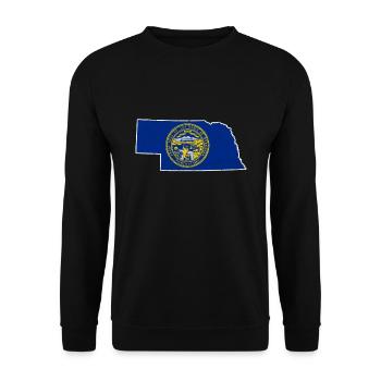 Land Map America US State Distressed Nebraska - Unisex Sweatshirt - black - Front - Alina (178cm) & Michal (187cm)