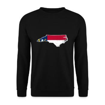 Land America US State Distressed North Carolina - Unisex Pullover - Schwarz - Vorne - Alina (178cm) & Michal (187cm)