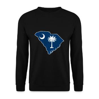 Land America US State Distressed South Carolina - Unisex Pullover - Schwarz - Vorne - Alina (178cm) & Michal (187cm)