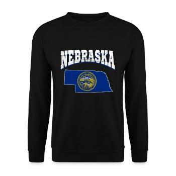 US America State Flag Land Map Nebraska - Unisex Sweatshirt - black - Front - Alina (178cm) & Michal (187cm)