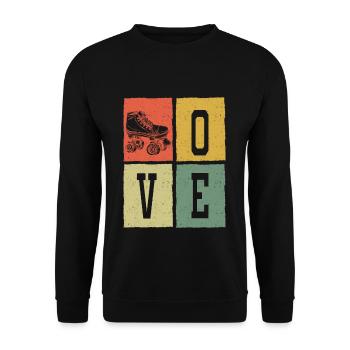 Retro Love Skating Board Skate Skater Skateboard - Sweat-shirt Unisexe - noir - Devant - Alina (178cm) & Michal (187cm)
