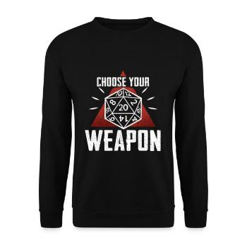 Weapon Critical Master Dungeon Dice Rolling Dragon - Unisex Pullover - Schwarz - Vorne - Alina (178cm) & Michal (187cm)