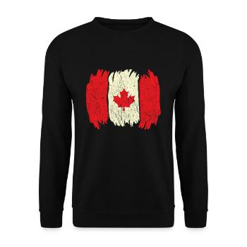 Canada Flag Proud Canadian Canada Day - Unisex Pullover - Schwarz - Vorne - Alina (178cm) & Michal (187cm)