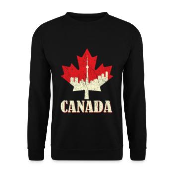 Maple Canada Love Proud Canadian Flag Canada Day - Unisex Pullover - Schwarz - Vorne - Alina (178cm) & Michal (187cm)