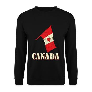 Distressed Canada Flag Love Canadian Canada Day - Unisex Pullover - Schwarz - Vorne - Alina (178cm) & Michal (187cm)