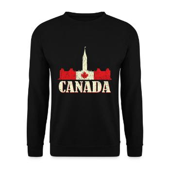 Canada Parliament Hill Proud Canadian Canada Day - Unisex Sweatshirt - black - Front - Alina (178cm) & Michal (187cm)