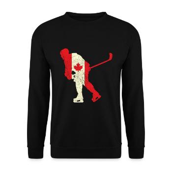 Hockey Canada Flag Proud Canadian Canada Day - Unisex Pullover - Schwarz - Vorne - Alina (178cm) & Michal (187cm)