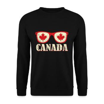 Eye Glasses Canada Flag Proud Canadian Canada Day - Unisex Pullover - Schwarz - Vorne - Alina (178cm) & Michal (187cm)