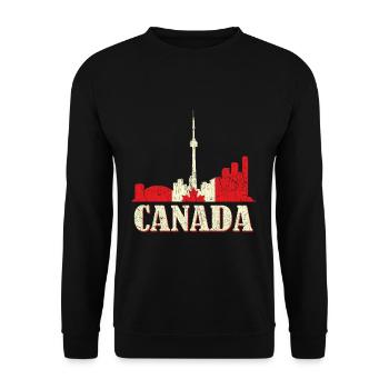 Canada Proud Canadian Toronto Tower Canada Day - Unisex Sweatshirt - black - Front - Alina (178cm) & Michal (187cm)