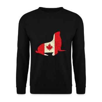 Seal Sea Canada Flag Proud Canadian Canada Day - Unisex Pullover - Schwarz - Vorne - Alina (178cm) & Michal (187cm)