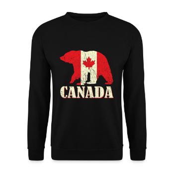Bear Grizzly Canada Flag Proud Canadian Canada Day - Unisex Pullover - Schwarz - Vorne - Alina (178cm) & Michal (187cm)
