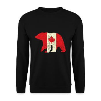 Canada Flag Bear Grizzly Proud Canadian Canada Day - Unisex Pullover - Schwarz - Vorne - Alina (178cm) & Michal (187cm)