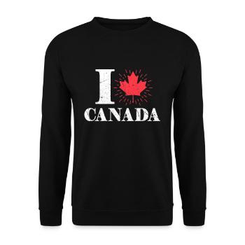 Leaf Heart Canada Flag Proud Canadian Canada Day - Unisex Pullover - Schwarz - Vorne - Alina (178cm) & Michal (187cm)