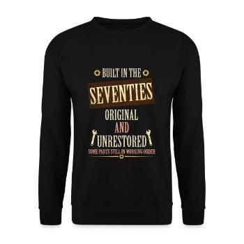 Construit dans les années 70 Original et non restauré - Sweat-shirt Unisexe - noir - Devant - Alina (178cm) & Michal (187cm)