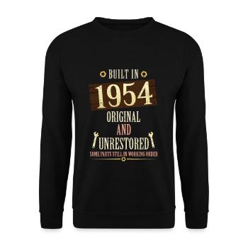 Construit dans l’original de 1954 et non restauré - Sweat-shirt Unisexe - noir - Devant - Alina (178cm) & Michal (187cm)