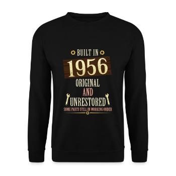 Built In The 1956 Original And Unrestored - Unisex Pullover - Schwarz - Vorne - Alina (178cm) & Michal (187cm)