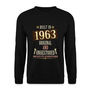 Construit dans l’original de 1963 et non restauré - Sweat-shirt Unisexe - noir - Devant - Alina (178cm) & Michal (187cm)