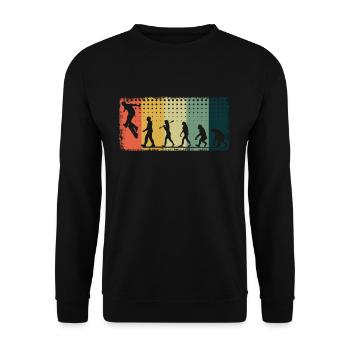 Vintage Skating Board Skate Evolution Skateboard - Unisex Pullover - Schwarz - Vorne - Alina (178cm) & Michal (187cm)