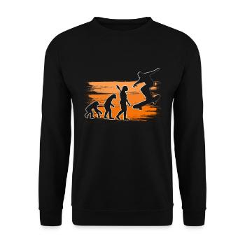 Skating Board Skate Skater Evolution Of Skateboard - Unisex Pullover - Schwarz - Vorne - Alina (178cm) & Michal (187cm)