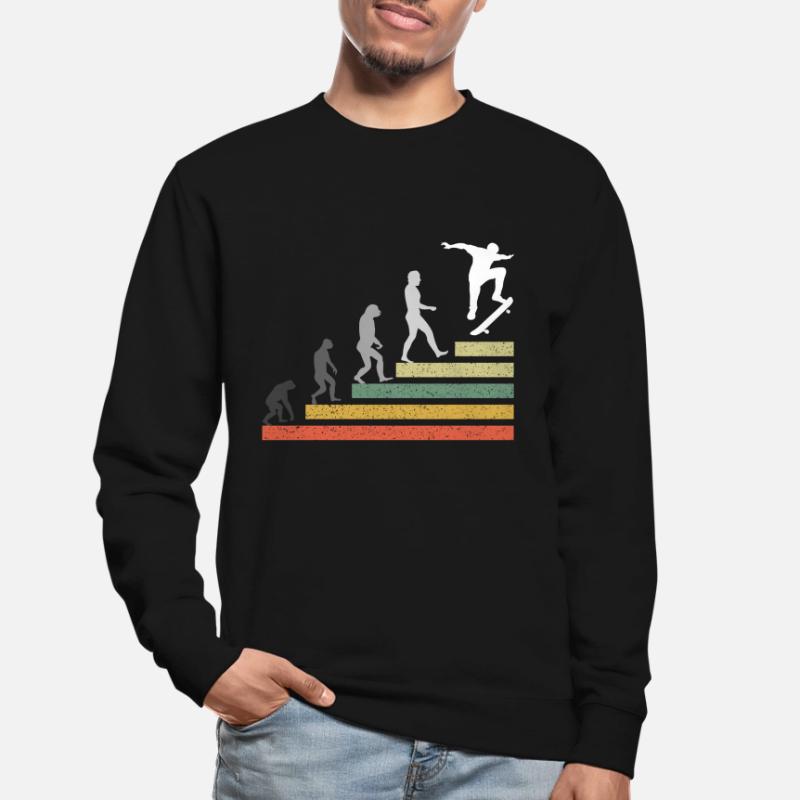 Retro Skating Board Skate Evolution Skateboard Unisex Pullover