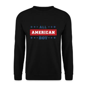 America American Boy USA Flag 4th Of July - Unisex Pullover - Schwarz - Vorne - Alina (178cm) & Michal (187cm)
