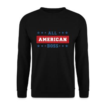 America American Boss USA Flag 4th Of July - Unisex Pullover - Schwarz - Vorne - Alina (178cm) & Michal (187cm)
