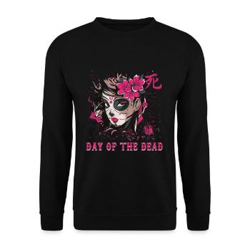 Color Halloween Sugar Muertos Day Of Dead - Unisex Sweatshirt - black - Front - Alina (178cm) & Michal (187cm)