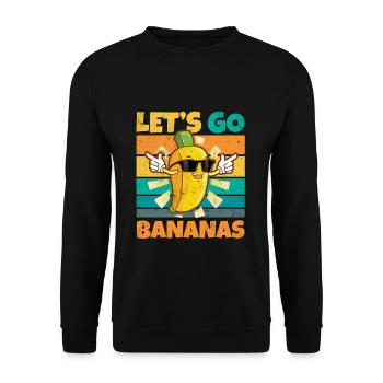 Vintage Let's Bananas Funny Banana - Unisex Pullover - Schwarz - Vorne - Alina (178cm) & Michal (187cm)