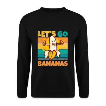Vintage Let's Bananas Funny Thumbs Banana - Unisex Pullover - Schwarz - Vorne - Alina (178cm) & Michal (187cm)