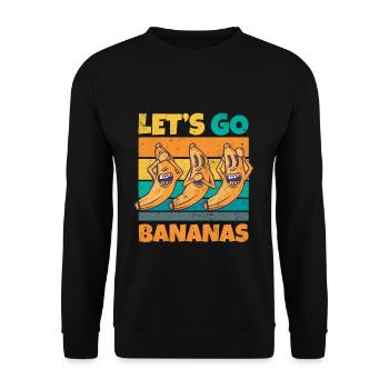 Vintage Let's Bananas Funny Crazy Banana - Unisex Pullover - Schwarz - Vorne - Alina (178cm) & Michal (187cm)