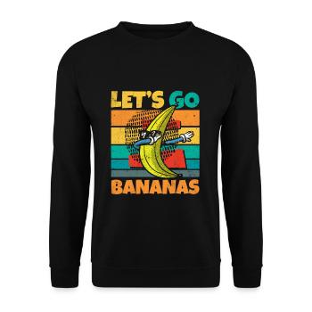 Vintage Let's Bananas Funny Dab Banana - Unisex Pullover - Schwarz - Vorne - Alina (178cm) & Michal (187cm)