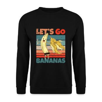 Retro Vintage Let’s Bananas Drôle de banane dépouillée - Sweat-shirt Unisexe - noir - Devant - Alina (178cm) & Michal (187cm)