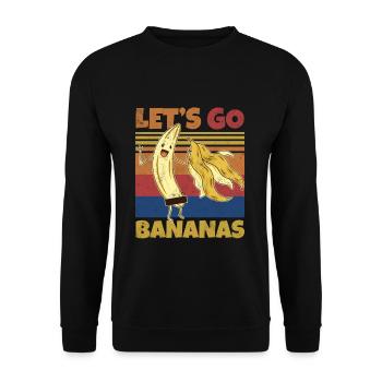 Retro Let’s Bananas Drôle de banane dépouillée - Sweat-shirt Unisexe - noir - Devant - Alina (178cm) & Michal (187cm)