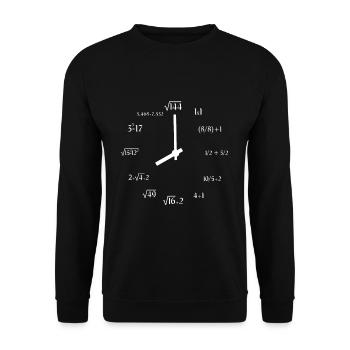 Math Meme Math Formula Equation Joke Math Clock - Unisex Pullover - Schwarz - Vorne - Alina (178cm) & Michal (187cm)