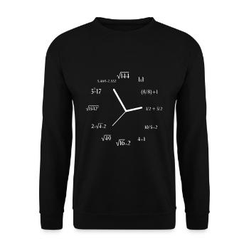Funny Math Meme Math Equation Joke Math Clock - Unisex Sweatshirt - black - Front - Alina (178cm) & Michal (187cm)