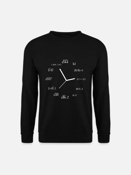 Funny Math Meme Math Equation Joke Math Clock - Unisex Sweatshirt - black