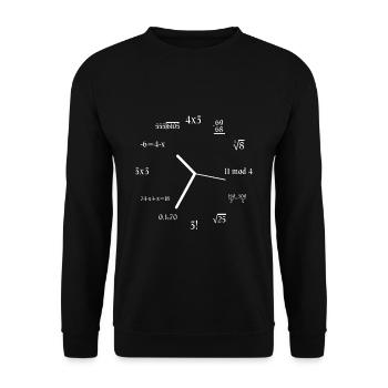 Math Joke Equation Formula Math Meme Math Clock - Unisex Sweatshirt - black - Front - Alina (178cm) & Michal (187cm)