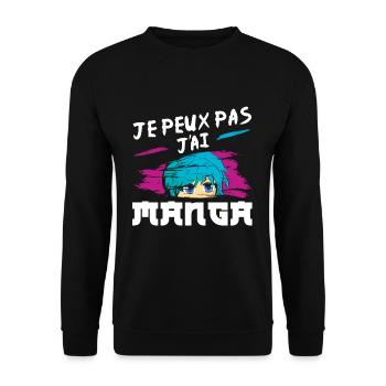 Vaporwave Japan Japanese Can't I Manga Anime - Unisex Pullover - Schwarz - Vorne - Alina (178cm) & Michal (187cm)